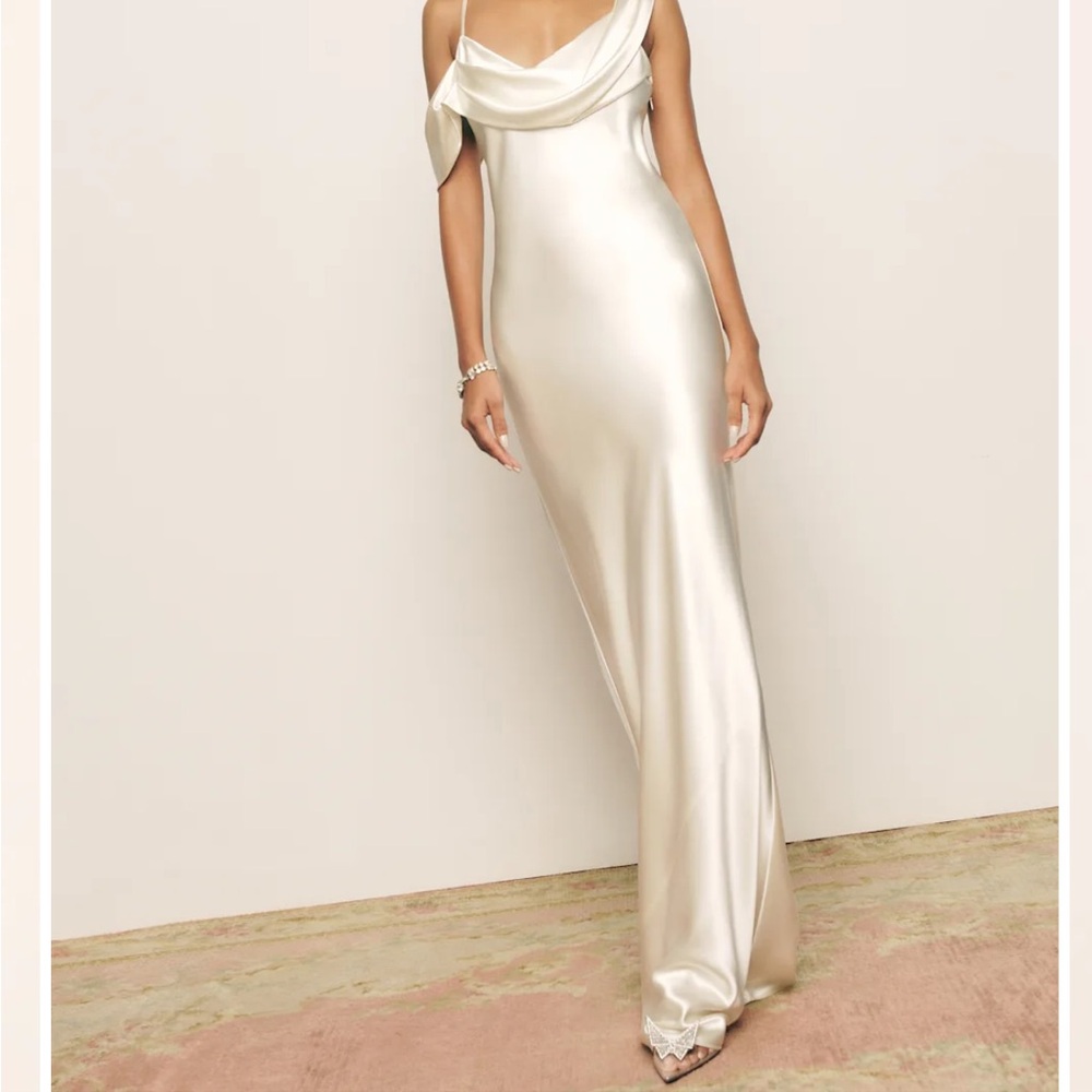 Reformation Ronda silk bias cut dress